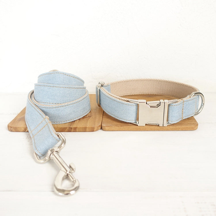 Barkable Denim Collar & Leash Set