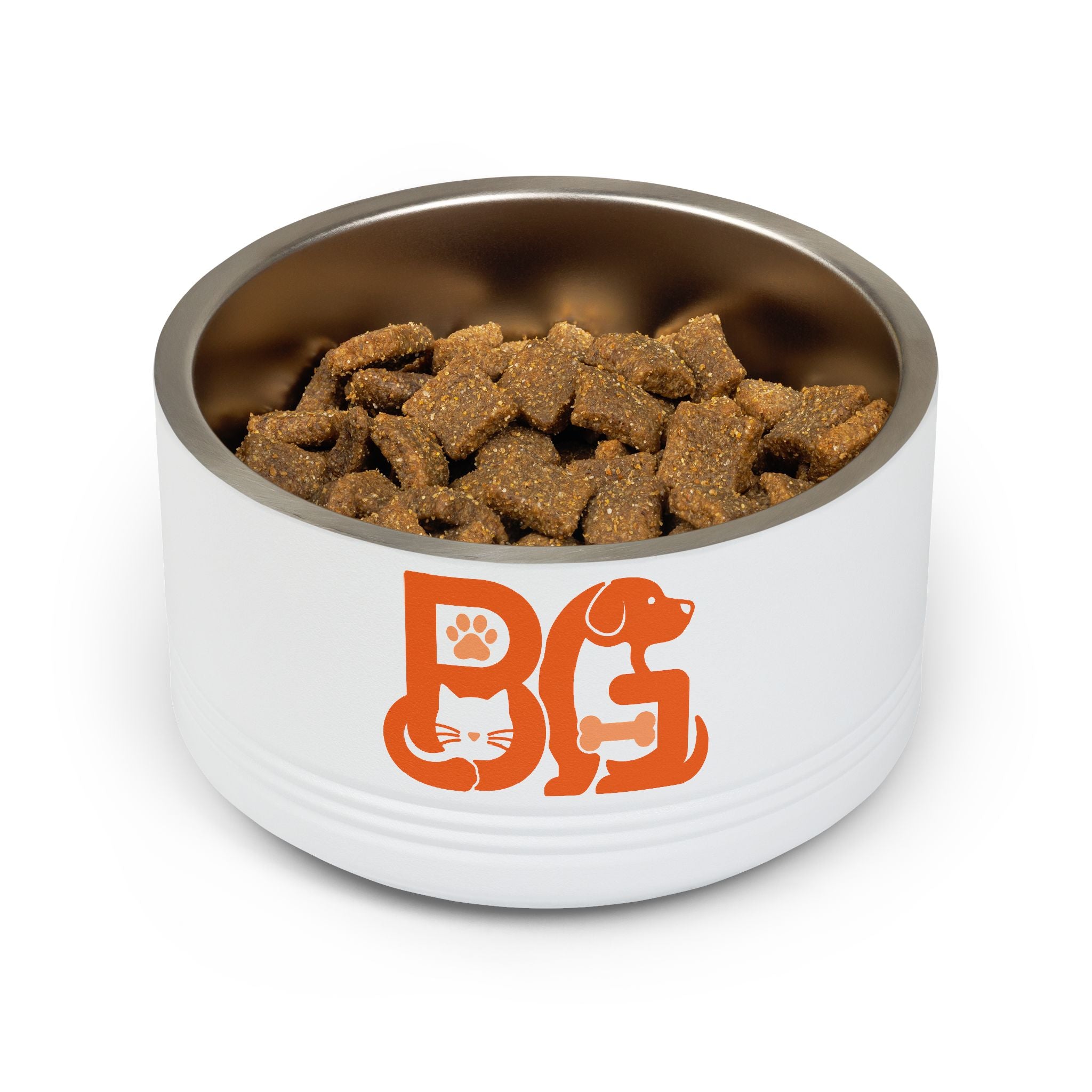 Barkable Stainless Pet Bowl — 18 oz, Paw Design