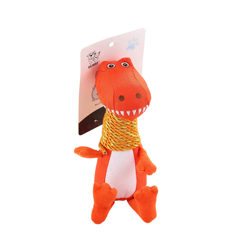 Barkable Squeaky Dino Plush Toy