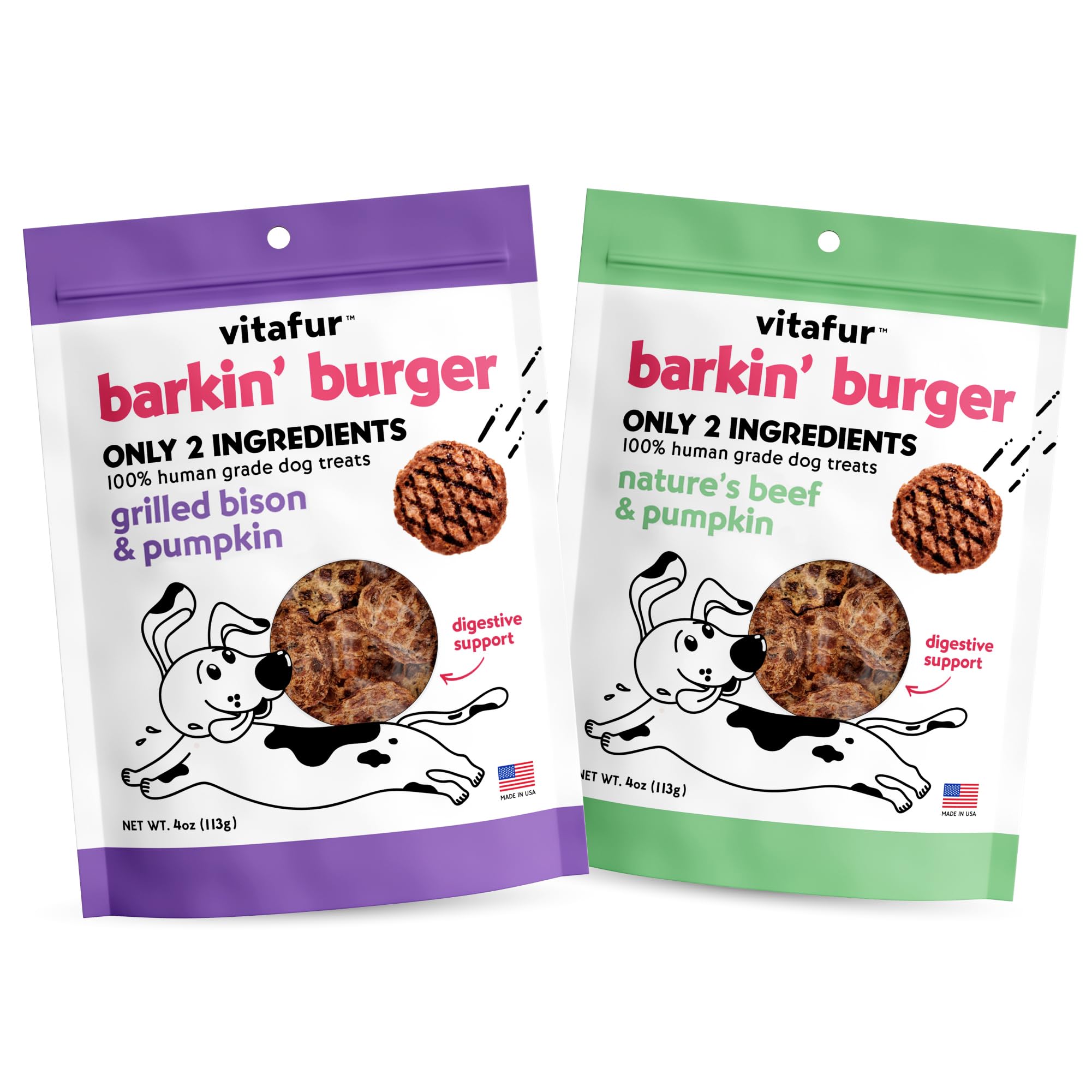 Vitafur Barkin' Burger Combo — Bison & Beef, 2x4 oz