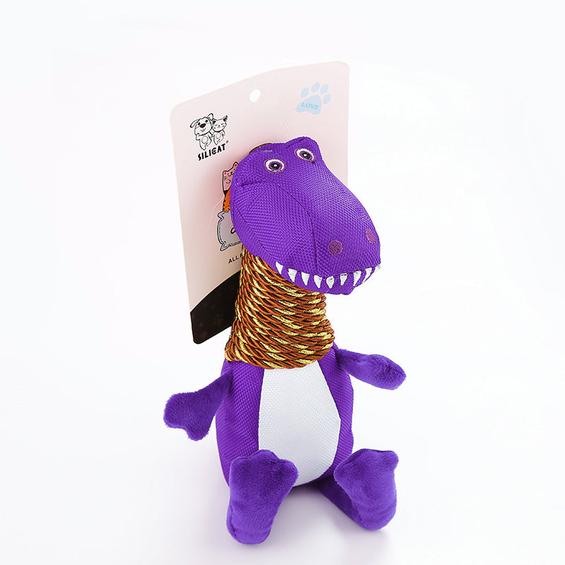 Barkable Squeaky Dino Plush Toy