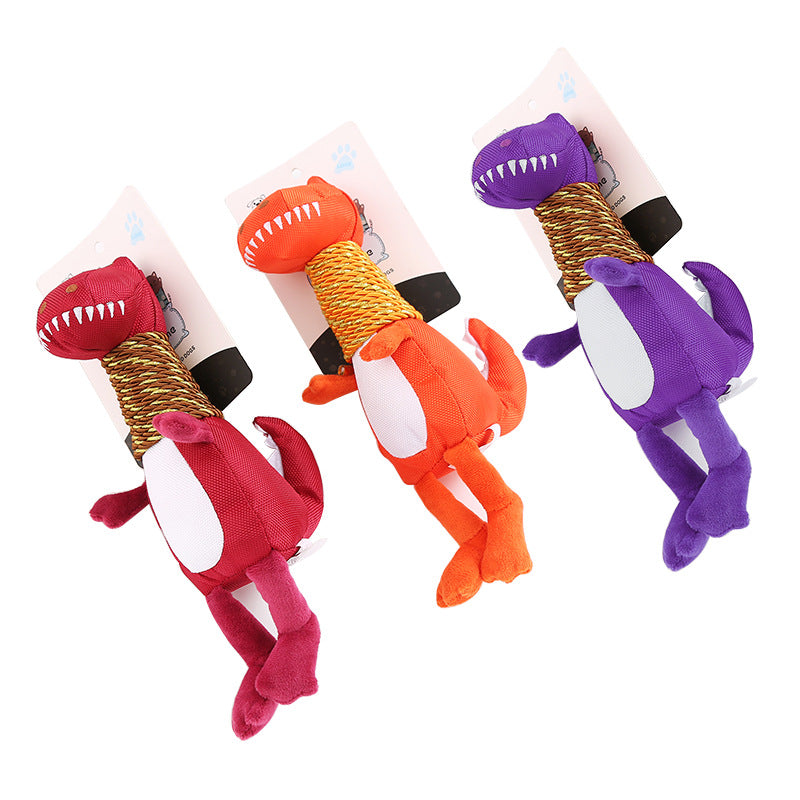 Barkable Squeaky Dino Plush Toy