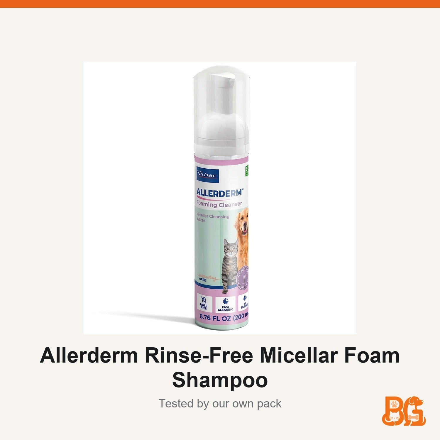 Allerderm Rinse-Free Micellar Foam Shampoo