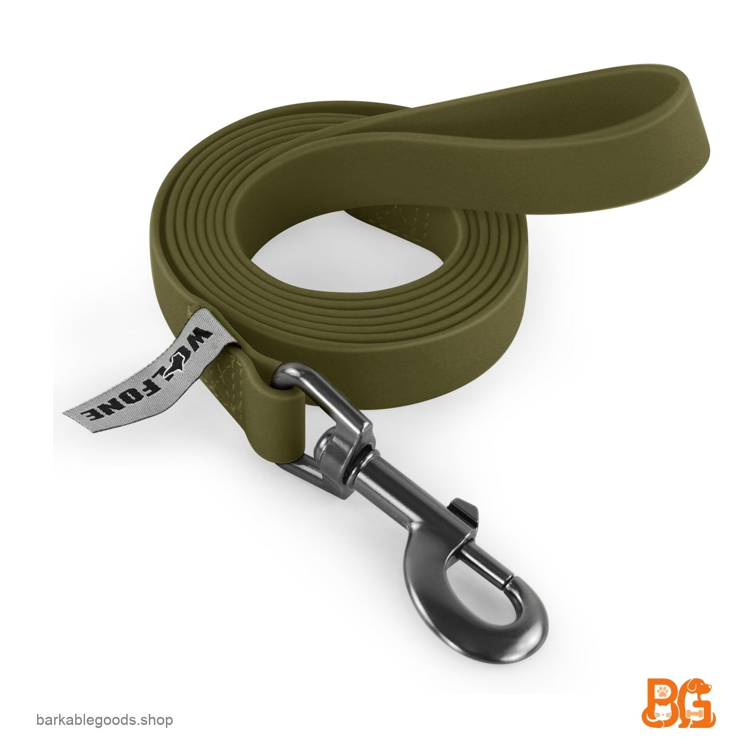 Barkable Waterproof Leash — 5 ft, Army Green