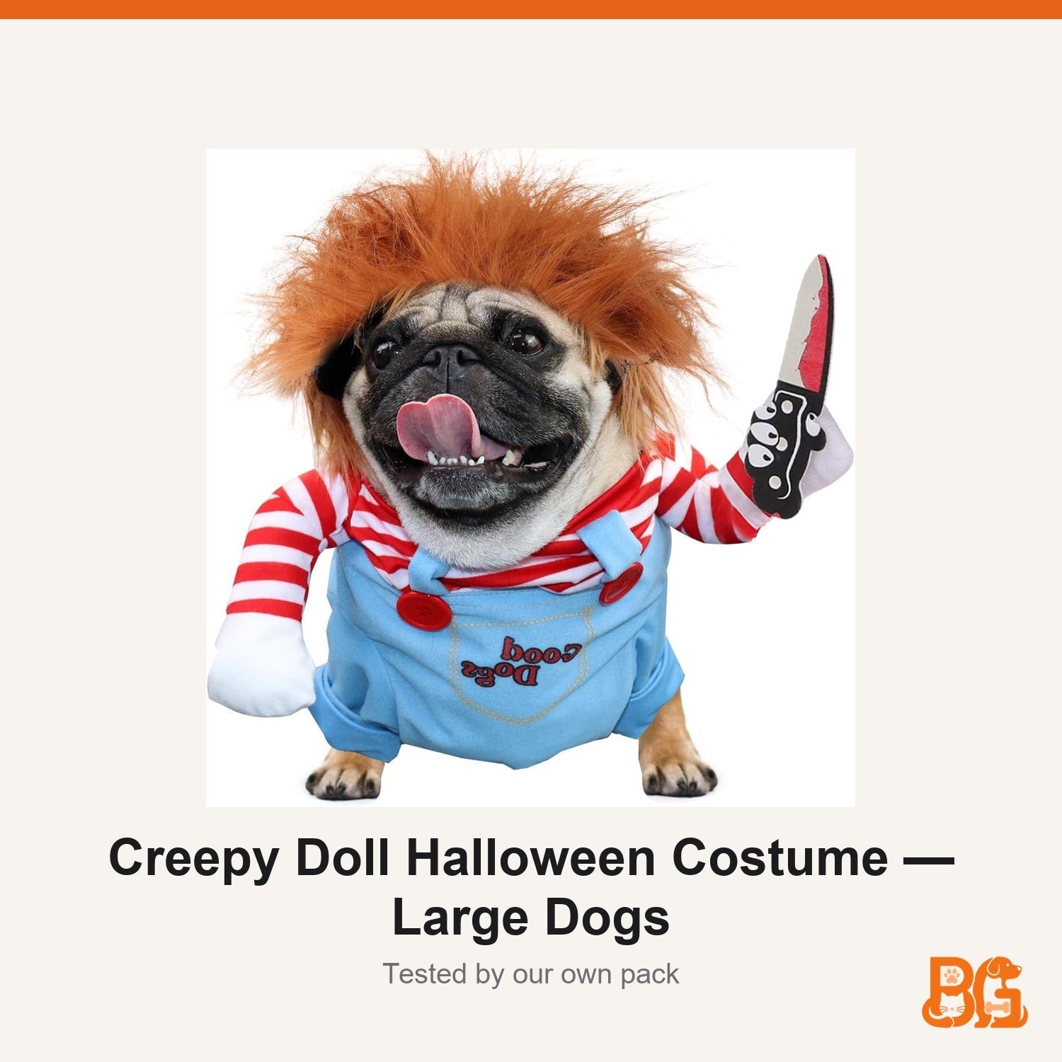 Barkable Creepy Doll Halloween Costume — Large Dogs