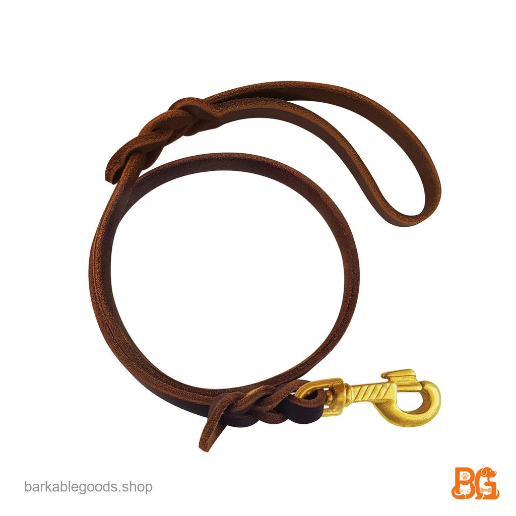 Barkable Leather Traffic Lead — 2.5 ft