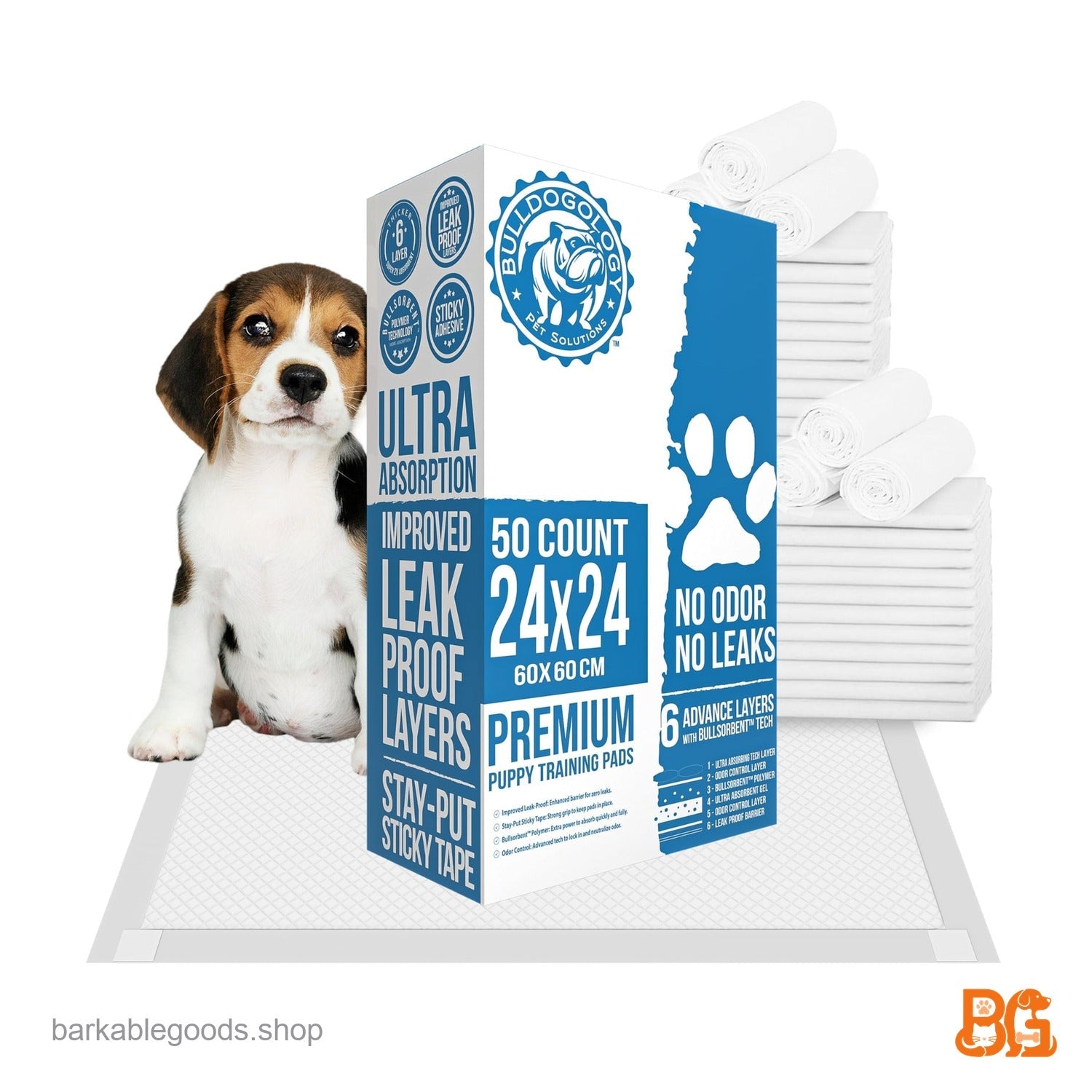 Barkable Training Pads — 24x24, 6-Layer, 50 Count
