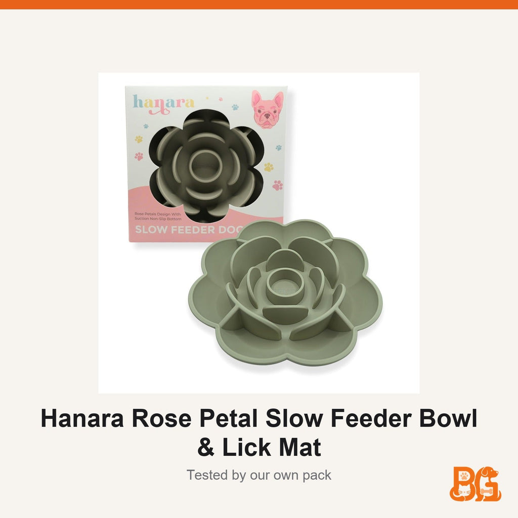 Hanara Rose Petal Slow Feeder Bowl & Lick Mat