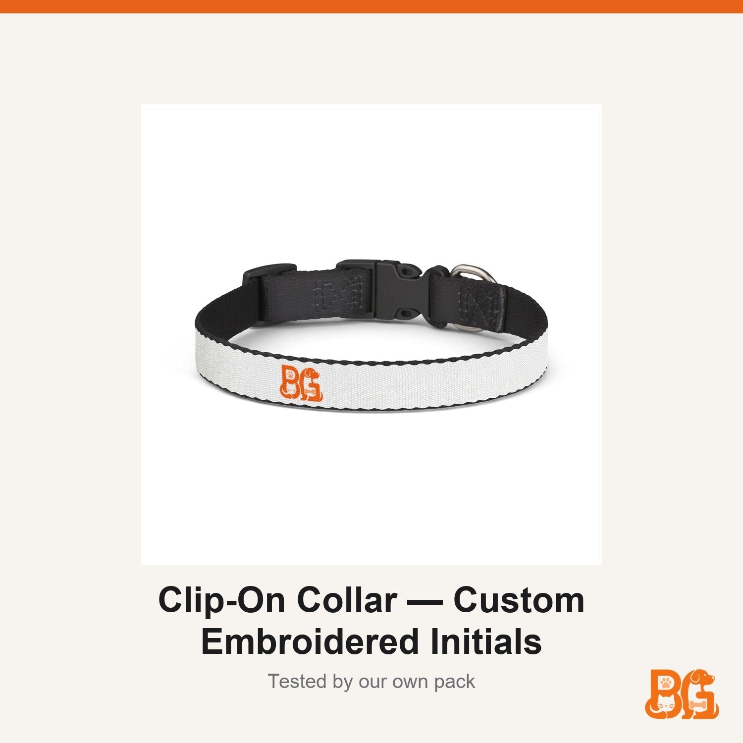 Barkable Clip-On Collar — Custom Embroidered Initials