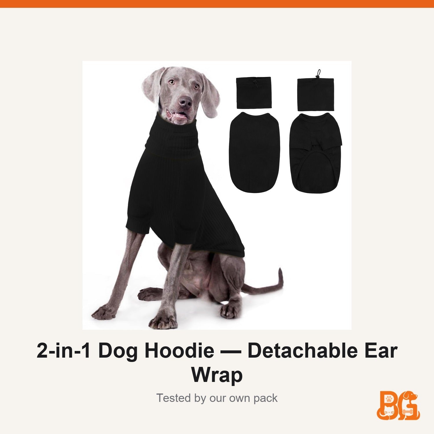 Barkable 2-in-1 Dog Hoodie — Detachable Ear Wrap